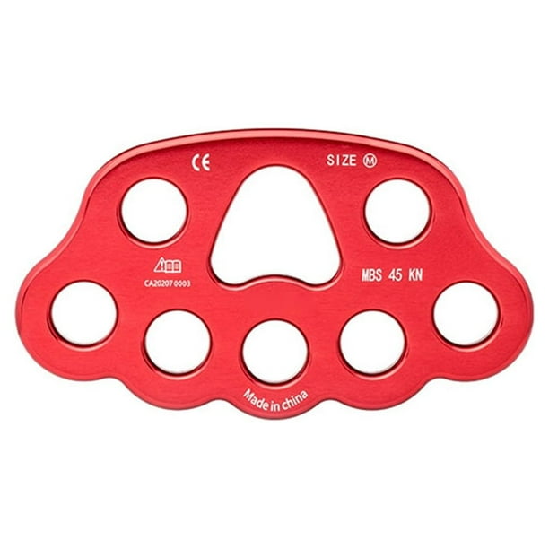 Sonducket Placa de aparejo para escalada, diapasón, equipo profesional de espeleología, divisor de punto de anclaje multiagujero seguro, Escalada