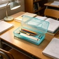 thumbnail image 6 of AKLJWH Plastic Pencil Box, Large Capacity Pencil Case Boxes, Hard Pencil Case Crayon Box with Snap-tight Lid, Pencil Boxes for Classroom Desktop College Office, Sky Blue, 6 of 6