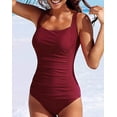 thumbnail image 4 of GHSDFBB Women's Vintage Padded Push up One Piece Swimsuits Tummy Control Bathi., 4 of 5