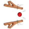 thumbnail image 3 of Christmas Reindeer Antlers Car Decoration Kit  Plush Rudolf Auto Reindeer And Red Nose Set With Jingle Bells  Car Reindeer Antlers Nose Set Cute Funny Reindeer Car Set, 3 of 5