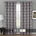 thumbnail image 2 of Luxury Aryanna Classic Damask Floral Curtains Jacquard Grommet Panels (Set of 2), 2 of 4