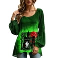 thumbnail image 2 of Sheghy Halloween Costumes for Women Dressy Tops for Women Crew Neck A-Line Button Front for Summer Army Green S, 2 of 7