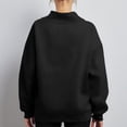 thumbnail image 6 of Sevevn Women Mock Neck Sweatshirt Long Sleeve Pullover Casual Loose Fit Fleece Tops Soft Comfy Fall Winter Warm Solid Color Blouse Black XXL, 6 of 9