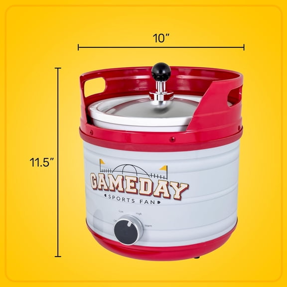 Game Day 4-Quart Kickin' Keg Slow Cooker with Lid and Ladle