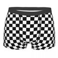 thumbnail image 4 of Classic Popular Geometric Checkered Plaid Pattern Underwear Men Stretch Boxer Briefs Shorts Panties Soft Underpants For Homme, 4 of 7