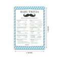 thumbnail image 2 of MUSTACHE Baby Shower Game — BABY TRIVIA Games — Pack of 25 — Fun Baby Facts Games, BABY BOY Trivia Baby Shower Activity, Blue, Little Man is on the way Theme Baby Shower Games G855-TRV, 2 of 4