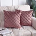 thumbnail image 1 of Funda de almohada de rejilla cuadrada bordada de terciopelo de color sólido, funda de cojín de sofá de terciopelo de modelo liviano para habitación, 1 of 6