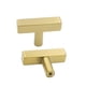 thumbnail image 1 of Goldenwarm - Juego de 10 pomos de latón cepillado para gabinete, pomos para cajones, herrajes de cocina dorados, 2 pulgadas (50 mm) de longitud total - Ls1212Gd, pomos cuadrados de latón, pomos en for, 1 of 1