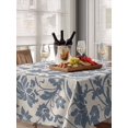 thumbnail image 6 of Light Blue Floral Table Cloth, Rustic Vintage Flowers Botanical Spring Waterproof Tablecloth for Rectangle Tables, Reusable Washable Fabric Table Cover for Restaurant Kitchen Dining Tables 52"x70", 6 of 6