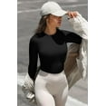 thumbnail image 3 of Fall Clothes Womens Crewneck Ribbed Long Sleeve Shirts Slim Fitted Tee Casual Basic Tshirt Top, 3 of 4