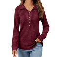 thumbnail image 1 of yoeyez Tunique en Tricot pour Femmes, Chandails à Manches Torsadées Patchwork, Col Ras du Cou Raglan, Chemises à Manches Longues, Hauts de Mode d'Automne 2024, Bordeaux L, 1 of 6