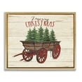 thumbnail image 5 of Stupell Industries Merry Christmas Tree Wagon Metallic Gold Framed Floating Canvas Wall Art, 16x20, by Jo Moulton, 5 of 5