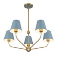 thumbnail image 2 of XAV-B9315-VG-BL Crystorama Lighting Xavier - 5 Light Chandelier-12.5 Inch Tall and 28 Inch Wide-Vibrant Gold/Blue Finish, 2 of 6