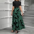 thumbnail image 2 of 4Th Of July, T Shirt Dress Casual Floral Wedding Guest High Waist Elegant Classy Flowy Long Dress Womans Pants Navy Dresses For Women Evening Party Dresses Maxi (S, Green) ZMTing, 2 of 3