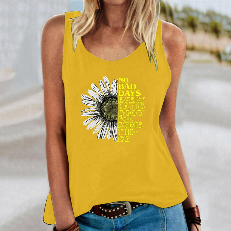 EHQJNJ Tank Top with Built in Bra for Women Women Sleeveless Summer Tops  Tank Top Cute Flower Bouquet Graphic Casual Vacation Shirt Top Womens  Camisole Tank Tops Nylon/Spandex White 