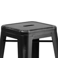 thumbnail image 3 of 30'' High Backless Distressed Black Metal Indoor-Outdoor Barstool, 3 of 8