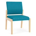 thumbnail image 1 of Pemberly Row Waiting Reception Armless Guest Chair Wood Frame in Teal, 1 of 5
