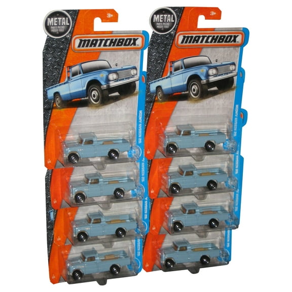 Matchbox MBX Adventure City '62 Nissan Junior (2016) Blue Die-Cast Toy Truck 7/125 - (Lot of 8 Cars)