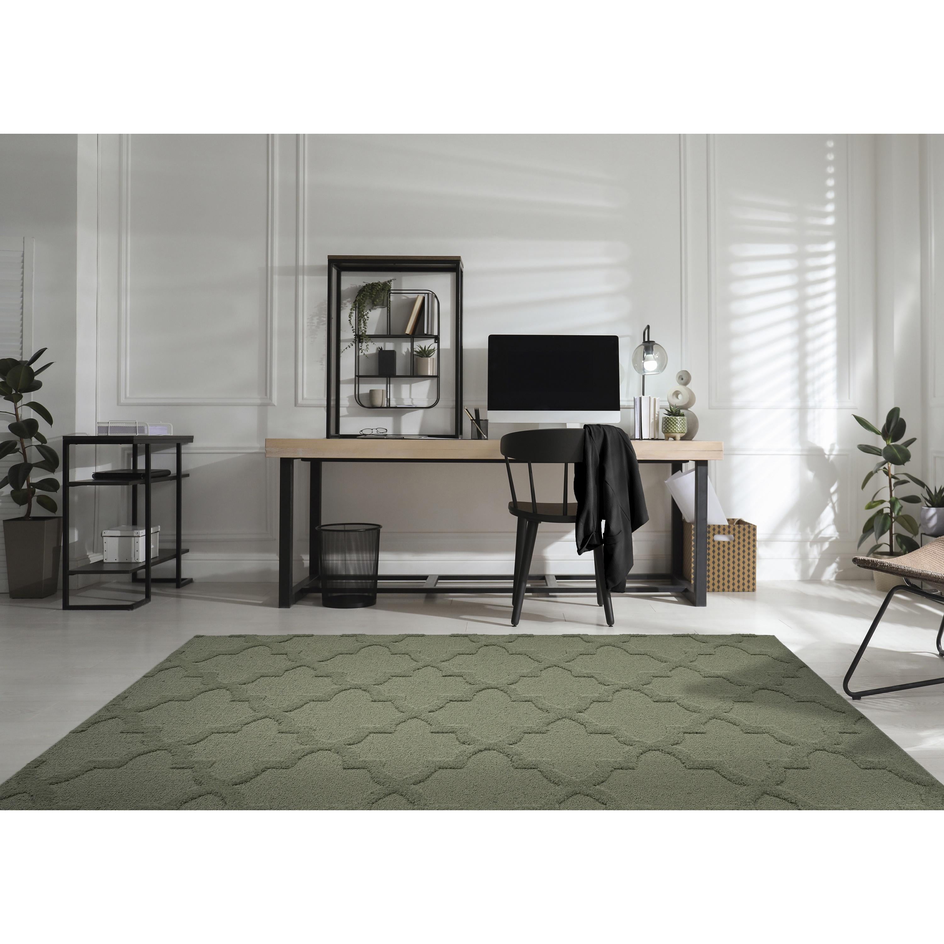 Garland Rug Quatro Polypropylene Sage Indoor Area Rug, 4' x 6'