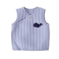 thumbnail image 3 of Xdegoge 2-Pack Baby Girls Boys Soft Padded Vests Sleeveless Side Snap Layering Gilets Cute Applique Kimono Tops Loungewear, 6-9M, 3 of 5