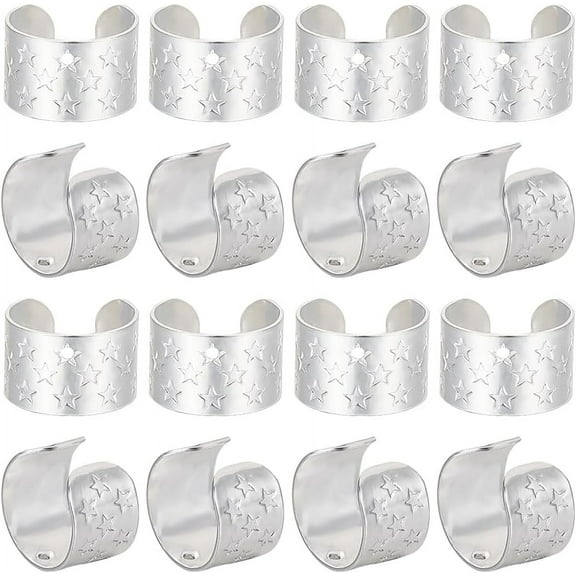 1 Box 50Pcs Ear Cuff Findings Sterling Silver Ear Clips Set with Hole 0.9mm Non Piercing Earrings for Earring Making Craft