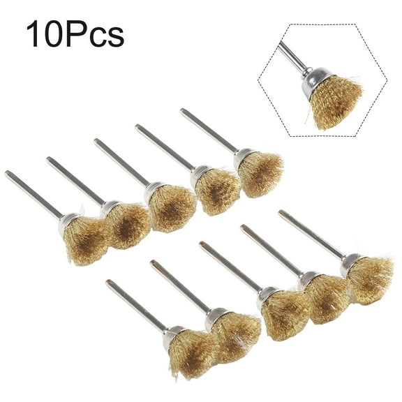 10Pcs Polishing Wire Brushes Brass For Angle Grinders Electric Drills Wire Brush Drill Polishing Accessories Smile Home