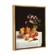 thumbnail image 4 of Stupell Industries Fruit & Bouquet Still Life Food & Beverage Painting Brown Floater Framed Canvas Art Print Wall Art, 17 x 21, 4 of 10