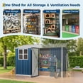 thumbnail image 5 of 10X8 FT Storage Shed,Outdoor Storage Shed with Windows & Double Doors,Outdoor Tool Shed with 450 Cu Ft Space,Metal Sheds Outdoor Storage for Garden, Backyard, Patio and Backyard, 5 of 8