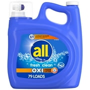 all Liquid Laundry Detergent, Fresh Clean Oxi plus Odor Lifter, 141 fl oz, 79 Loads