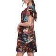 thumbnail image 2 of Vsdgher Fairy-tale-World-with-Délicieux-Candy pour Femmes Été 2025 Robes Midi Décontractées Légères Manches Courtes Col Rond Robe de Plage, 2 of 6