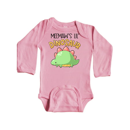 

Inktastic Meemaw s Lil Dinosaur with Cute Stegosaurus Gift Baby Boy or Baby Girl Long Sleeve Bodysuit
