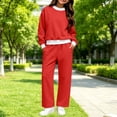 thumbnail image 2 of ZBSOKO Girls 2 Piece Sweatsuit Set Fleece Crew Neck Sweatshirt and Straight Leg Pants Fall Winter Jogger Set Casual Tracksuits Sizes 5-14 Years, 2 of 7
