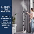 thumbnail image 2 of Full-Size Clothes Steamer - 1500W Power, 1.8L Water Tank, 60-Min Garment Steam, Iron Clothing, Adjustable Pole & Wheels for Easy Storage, Professional Standing Steamer for Clothes, White, 2 of 6