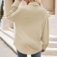 thumbnail image 5 of HAPIMO Women's Fashion Shirts T-Shirt Clothes for Women Button Down Lapel Pullover Striped Color Block Tops Long Sleeve Blouse Cozy Casual Sweatshirt Beige XL, 5 of 5