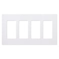 thumbnail image 1 of Placa de Pared Lutron CW-4-WH Cubierta Sin Tornillos Blanca de 4 Módulos, 1 of 6
