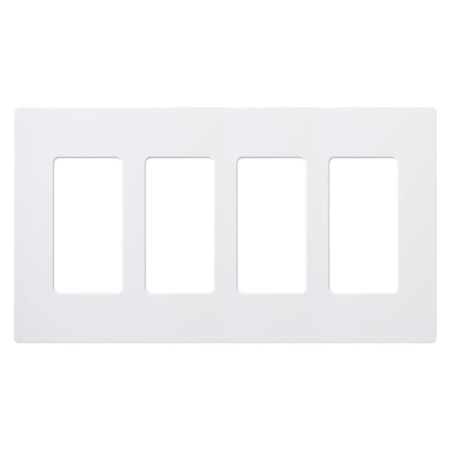 Placa de Pared Lutron CW-4-WH Cubierta Sin Tornillos Blanca de 4 Módulos