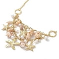 thumbnail image 3 of Collar de playa moderno con colgante de concha, estrella de mar y caracola, con cadena de hierro y cierre de mosquetón de latón., 3 of 4