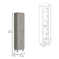 thumbnail image 4 of TUHOME Laska Storage Cabinet  Engineered Wood Gray, 4 of 7