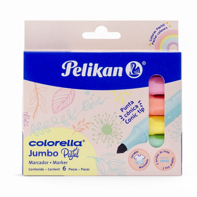 Pelikan Plumones Pastel Colorella punta Gruesa caja con 6 Piezas Pelikan Plumones