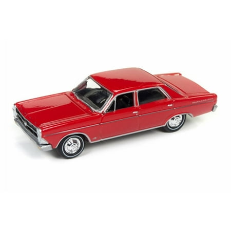 - 1966 Ford Fairlane Sedan, Signal Flare Red - Round 2 JLCG007/12A - 1/64 Scale Diecast Model Toy Car