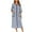 Blue, variant on Previn Women's House Coat Cotton Zip Up Robe Pockets Loose Fit Quarter Sleeve Duster Robe Full Zipper Long Fall Spring Soft Bathrobe House Dress Housecoat Black Small
