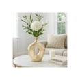 thumbnail image 4 of Elegant Ceramic Vase with Hollow Center for Living Room Decor - Contemporary Flower Vase for Home Decor and Room Display - Sculptural Accent for Bedroom, House, Office and Table - 13", Gold, 4 of 17