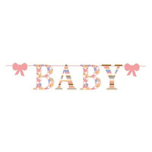 Tiny Toes Pink Baby Shower Baby Letter Garland