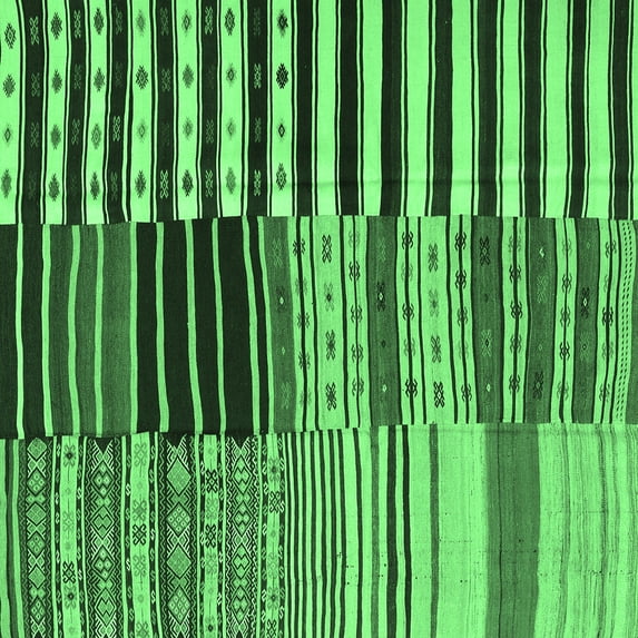 Ahgly Company Indoor Square Southwestern Emerald Green Country Area Rugs, 5' Square