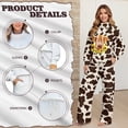 thumbnail image 6 of Xixirimido Highland Cattle Sunflower Cowhide Brown Print Women's 2 Piece Outfits Lounge Set Mock Neck Long Sleeve Sweatshirt With Wide Leg Pants Sweatsuits Fall Fashion Airport Tracksuit, Medium, 6 of 7