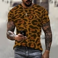 thumbnail image 1 of Tendance Mode Été T-shirt Homme Tendance Locale Impression 3D Respirant Style de Rue Couture Col Rond Manches Courtes Confortable, 1 of 5