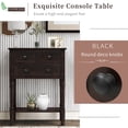 thumbnail image 5 of 23.7'' Accent Narrow Console Table with 3 Storage Drawers & Bottom Shelf, Modern Slim Sofa Table with Solid Wood Frame, Rectangular Porch Table for Living Room, Entryway, Small Space, Espresso, 5 of 8