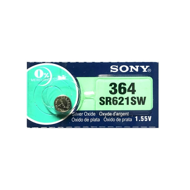 10-Pack Sony 364 (SR621SW) Piles Bouton Oxyde d'Argent