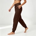 thumbnail image 4 of Women's Drawstring Waist Sweatpants, Casual Solid Color Jogger Pants with Pockets, Soft Loose Fit Athletic Sweat Pants for Lounge Workout Daily Wear 04-Coffee XXL, 4 of 5