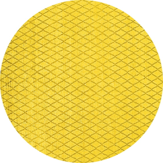 Ahgly Company Indoor Round Solid Yellow Modern Area Rugs, 8' Round